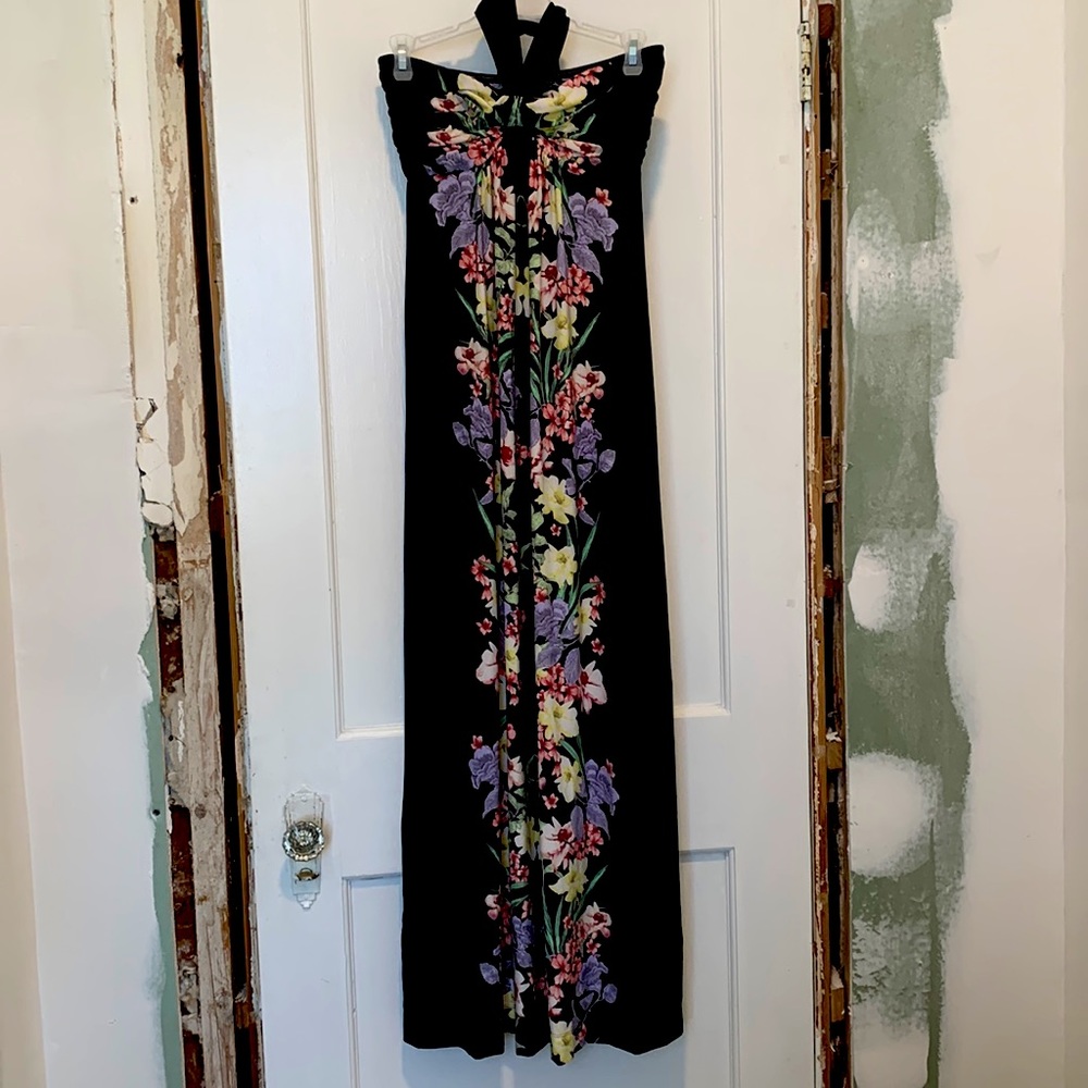 NWT! NBW! Soma halter dress! Black with flowers down the middle